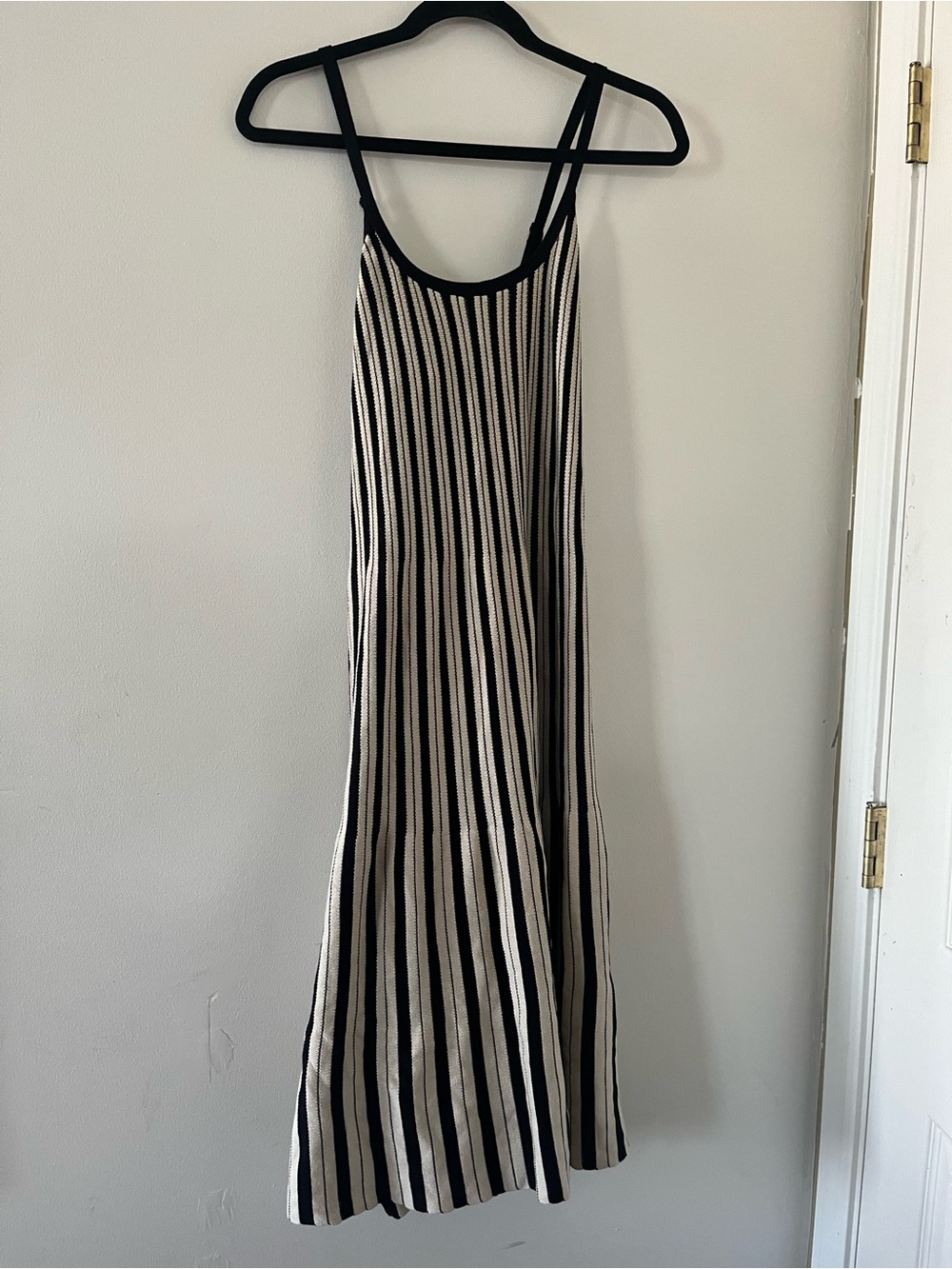 NWT A New Day Black Cream Striped Knit Maxi Dress XL Beach Resort Vacation